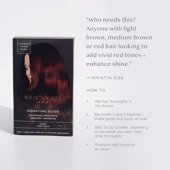 Kristin Ess In Shower Hair Toning Signature Gloss - RUBY - Medium True R… - Picture 2 of 2
